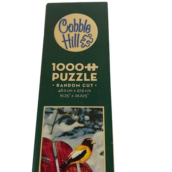 Cobble Hill 1000 Piece Puzzle Random Cut "Winter Birds" - 1 Piece Missing - Picture 3 of 3